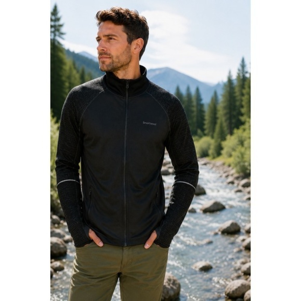Smartwool Intraknit Merino Sport Full Zip Jacket Men's XL Black NWT Wool